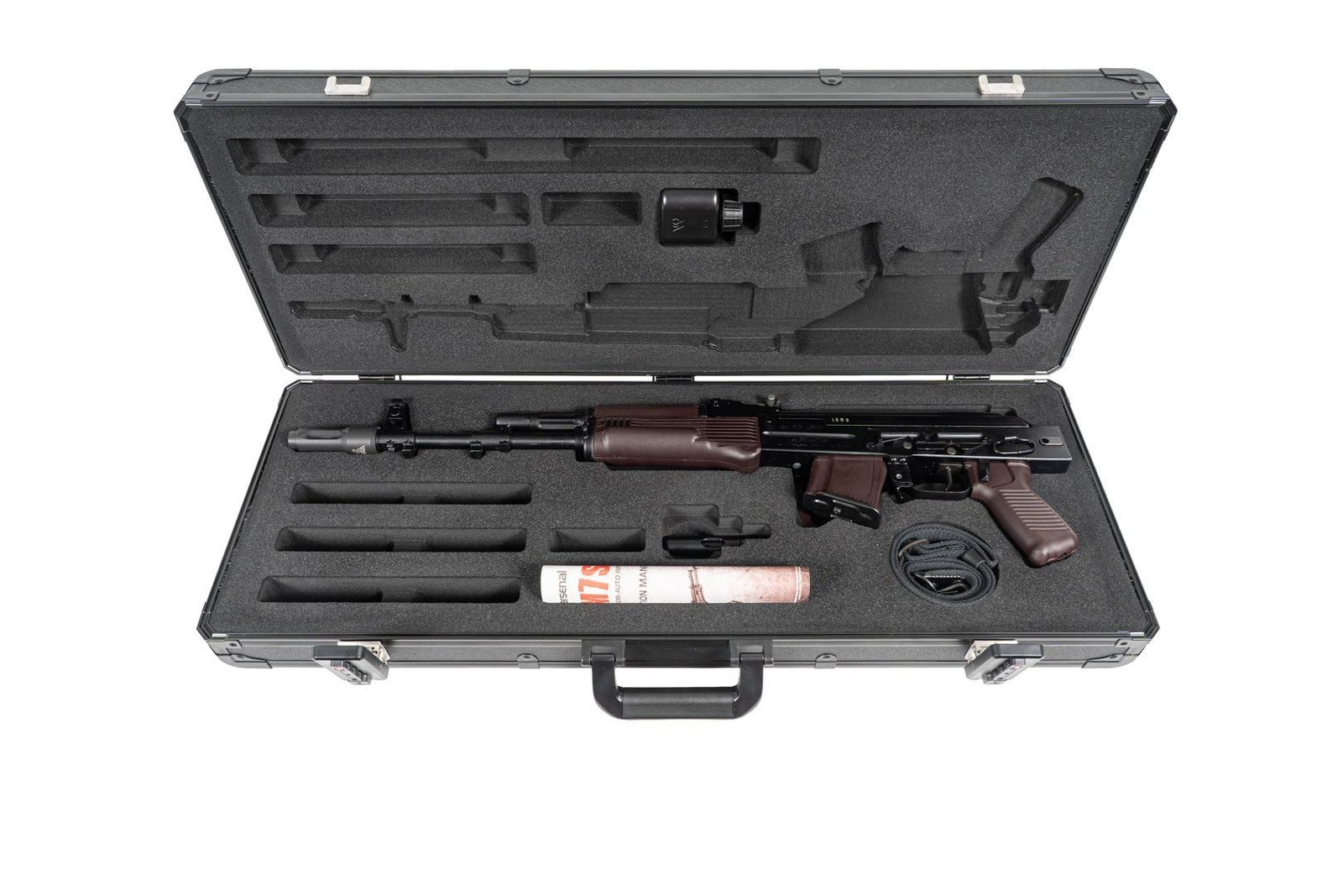 Arsenal SAM7SF 7.62x39mm Semi-Auto AK-47 Rifle with Aluminum Side Folding Stock and Arsenal Hard Case Plum - Image 3