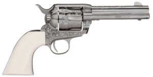 Taylors & Company 200058 1873 Cattleman Outlaw Legacy 357 Mag Caliber with 4.75″ Barrel, 6rd Capacity Cylinder, Overall Nickel Engraved Finish Steel & Ivory Synthetic Grip