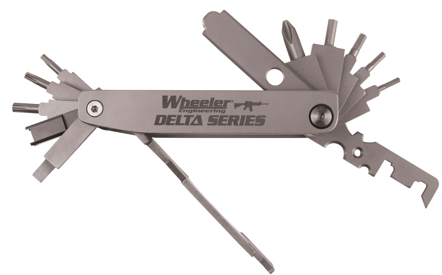 Wheeler 1078948 Delta Series Compact Multi-Tool Silver Folding Stainless Steel AR Platform Wheeler 1078948 Delta Series Compact Multi-Tool Silver Folding Stainless Steel AR Platform