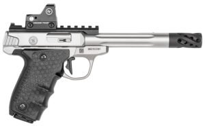Smith & Wesson 12079 Performance Center Victory Target 22 LR 6" MB 10+1 Stainless Steel Tandemkross Black HiveGrip with Integrated Target Thumb Rest Grip Red Dot