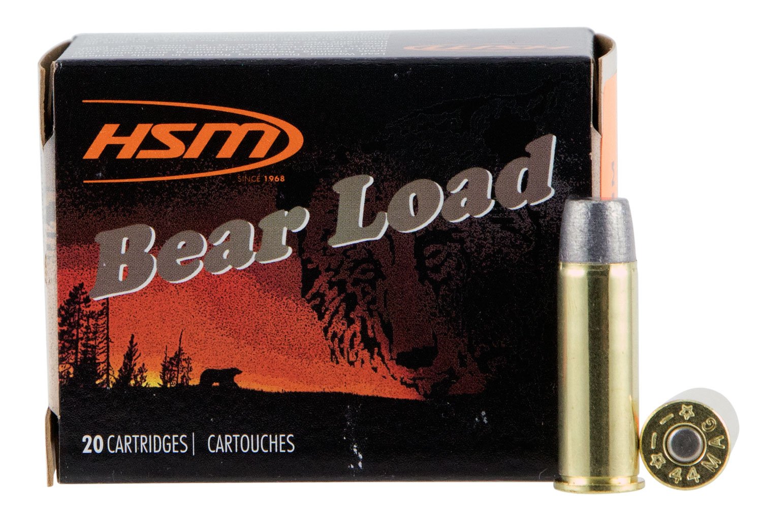 HSM 44M15N20 Bear Load 44 Rem Mag 305 gr Wide Flat Nose 20 Per Box/ 20 Case