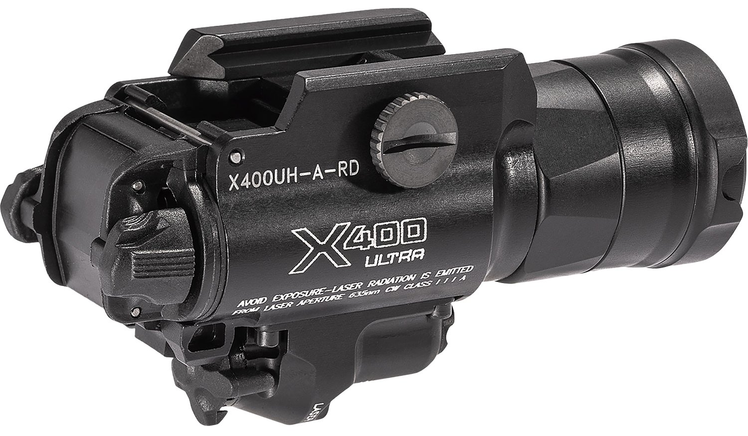 SureFire X400UHARD X400UH-A-RD Ultra Masterfire Black Anodized 1000 Lumens White LED/Red Laser SureFire X400UHARD X400UH-A-RD Ultra Masterfire Black Anodized 1000 Lumens White LED/Red Laser