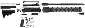 TacFire SSRK9MM16LPK AR Build Kit  Sports South Exclusive 9mm Luger AR-15 Black Nitride Steel 1/2″x36