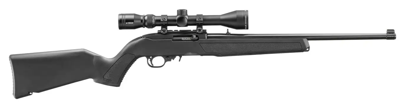 RUGER 10/22 SCOPED VIRIDIAN EON 3-9X40 22LR RIFLE 18.5″ BLACK POLYMER, MLOK SLOTS 1-10RD MAG RUGER 10/22 SCOPED VIRIDIAN EON 3-9X40 22LR RIFLE 18.5″ BLACK POLYMER, MLOK SLOTS 1-10RD MAG