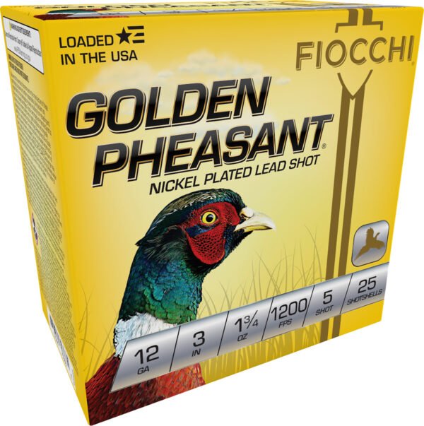 Fiocchi 123GP5 Golden Pheasant Extrema 12Gauge 3″ 1 3/4oz 5Shot 25 Per Box/10 Case