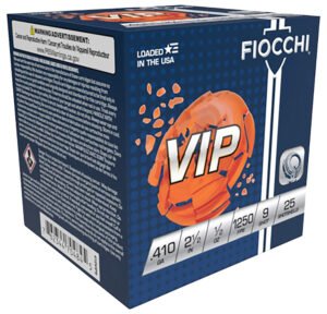 Fiocchi 410VIP9 Exacta Target VIP 410Gauge 2.50″ 1/2oz 9Shot 25 Per Box/10 Case