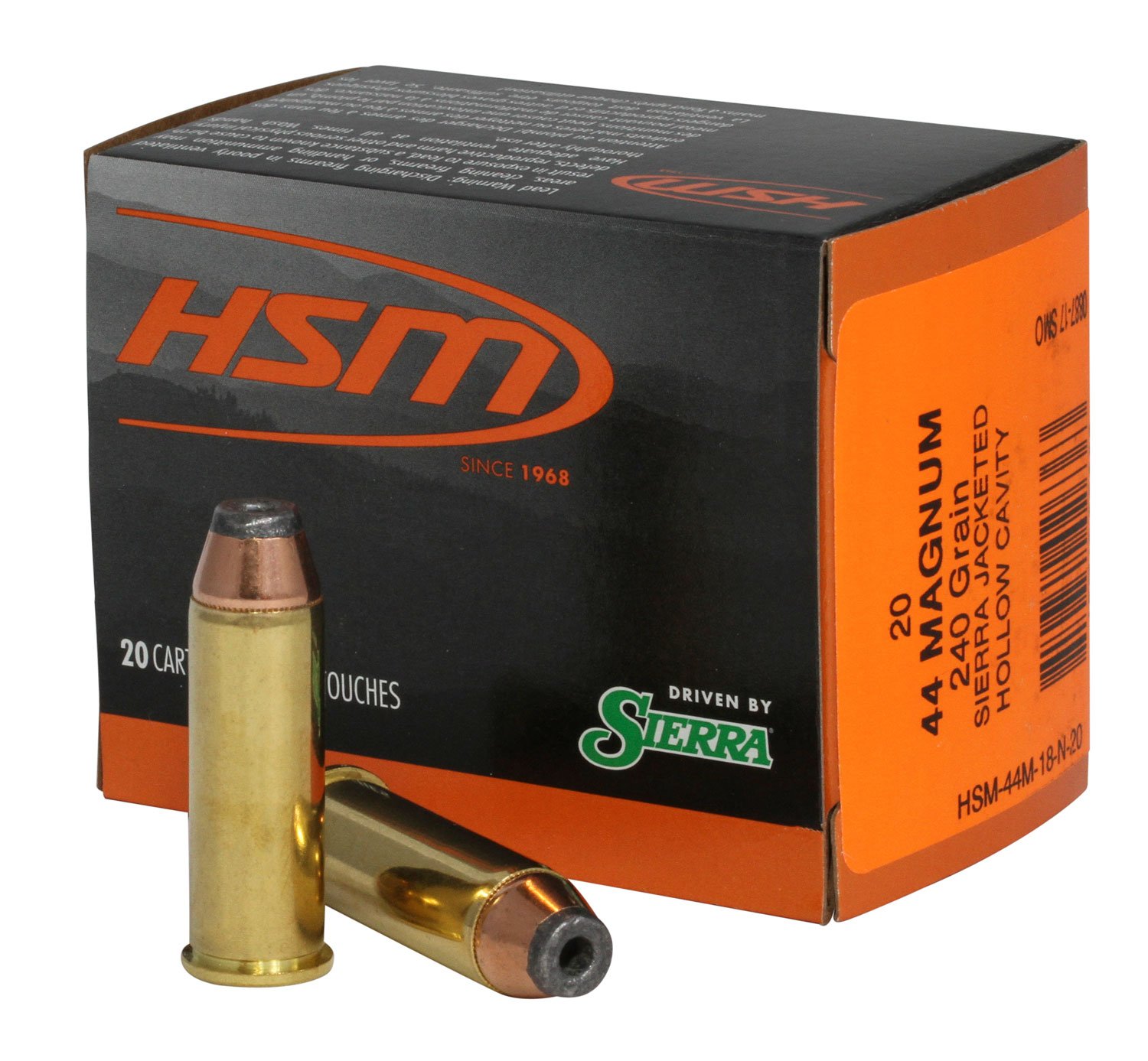 HSM 44M18N20 Pro Pistol 44 Rem Mag 240 gr Jacketed Hollow Cavity 20 Per Box/ 20 Case HSM 44M18N20 Pro Pistol 44 Rem Mag 240 gr Jacketed Hollow Cavity 20 Per Box/ 20 Case