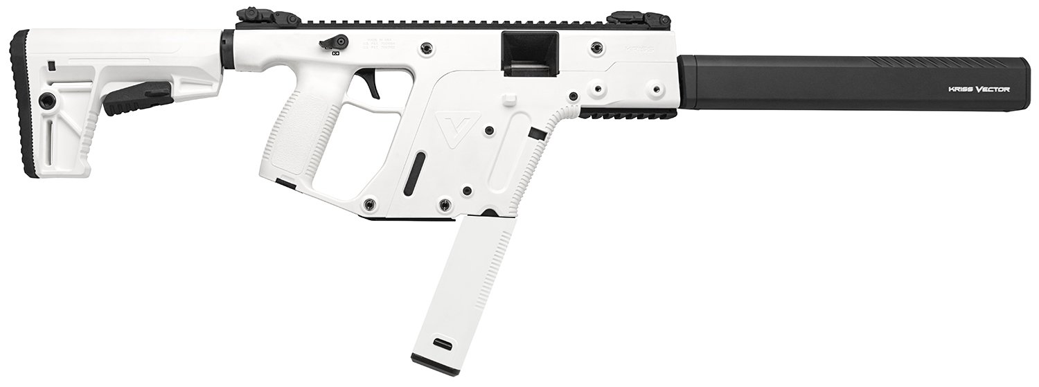 Kriss USA KV45CAP20 Vector CRB Gen2 45 ACP 30+1 16" Black Nitride Threaded Barrel, Alpine Cerakote Picatinny Rail Aluminum Receiver, Alpine White Synthetic 6 Position Stock Alpine Polymer Grip