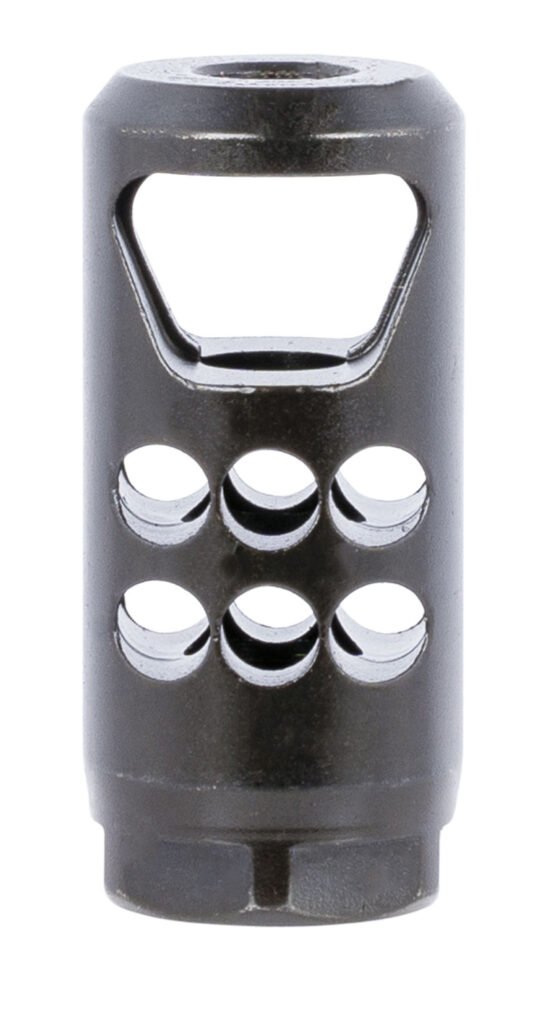 Ruger 90698 Hybrid Muzzle Brake Matte Black Steel 1/2″x28 Threads, 2.20″ OAL 1″ Diameter, 35 Cal