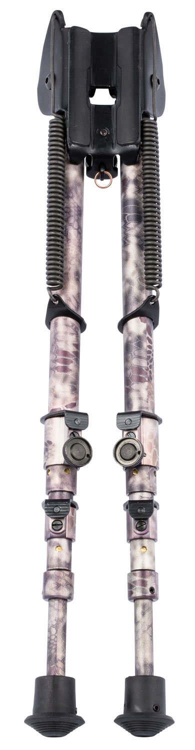 Harris Bipods 25C Non-Swivel 25C Swivel Stud, 13.50″-27″, Kryptek Highlander Steel/Aluminum, Rubber Feet