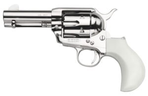 Taylors & Company 200072 1873 Cattleman 45 Colt (LC) Caliber with 3.50″ Barrel, 6rd Capacity Cylinder, Overall Nickel-Plated Finish Steel  & Ivory Birdshead Synthetic Grip