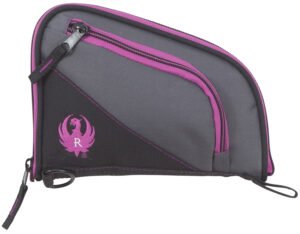 Ruger 27409 Tucson Women’s Handgun Case Black/Gray Orchid Accents Lockable Zippers 8″
