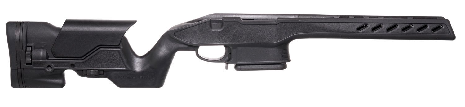Archangel AA1500SA Precision Stock Black Synthetic Fixed with Adjustable Cheek Riser for Weatherby Vanguard; Howa 1500 Short Action Includes Mag