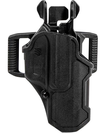 Blackhawk 410200BKL T-Series L2C Light Bearing OWB Black Polymer Belt Slide Compatible w/Glock 17/19/22/23/31/32/45/47 Left Hand