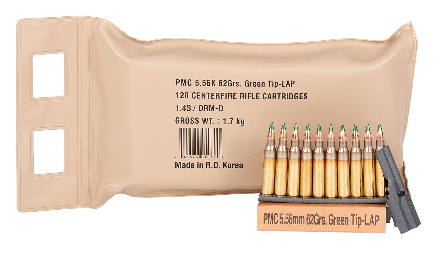 PMC 556(M55)BP X-Tac Battle Pack 5.56x45mmNATO 62gr Light Armor Piercing Green Tip 120 Per Box/5 Case PMC 556(M55)BP X-Tac Battle Pack 5.56x45mmNATO 62gr Light Armor Piercing Green Tip 120 Per Box/5 Case