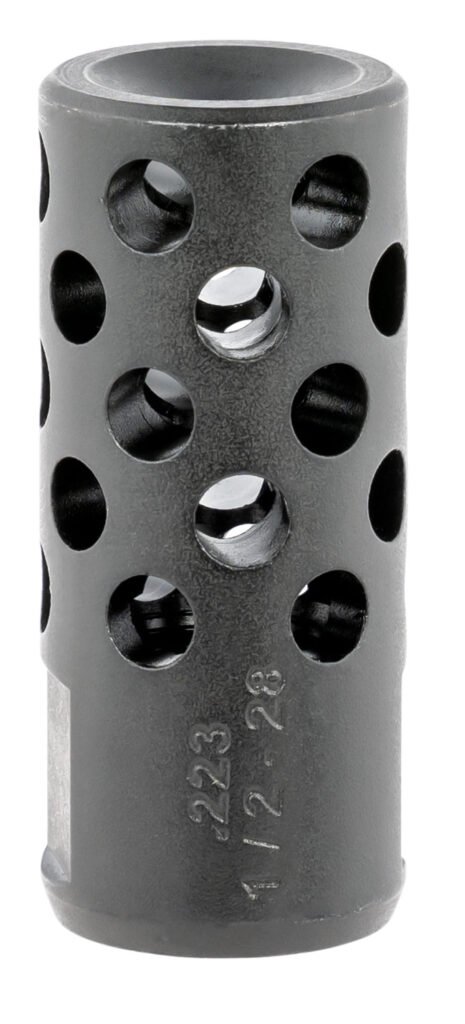Ruger 90486 Radial Ported Muzzle Brake Black Oxide Steel 1/2″x28 Threads, 1.75″ OAL .75″ Diameter, 5.56 NATO