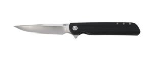 CRKT 3810 LCK +  Large 3.62″ Folding Drop Point Plain Satin 8Cr13MoV SS Blade/ Black GRN Handle Includes Pocket Clip