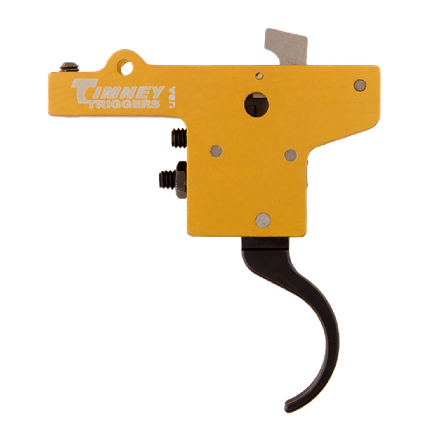 Timney Triggers 201 Featherweight Curved Trigger with 3 lbs Draw Weight & Yellow/Black Finish for Mauser 98FN