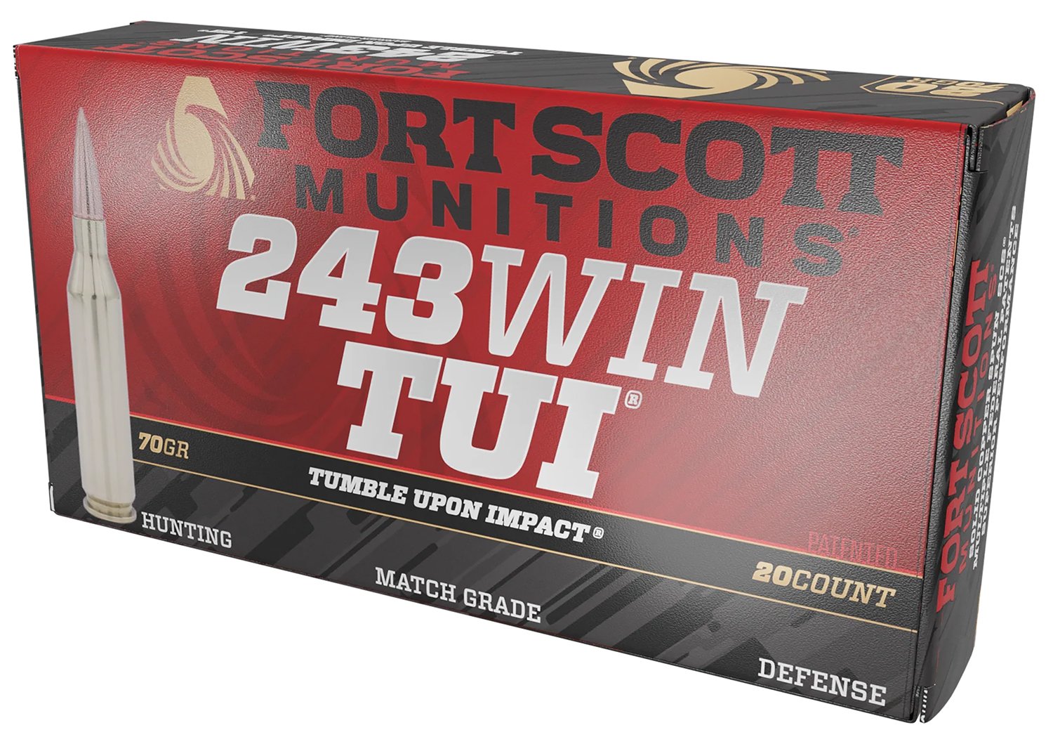 Fort Scott Munitions 243070SCV Tumble Upon Impact (TUI) Rifle 243Win 70gr Solid Copper Spun 20 Per Box/10 Case Fort Scott Munitions 243070SCV Tumble Upon Impact (TUI) Rifle 243Win 70gr Solid Copper Spun 20 Per Box/10 Case