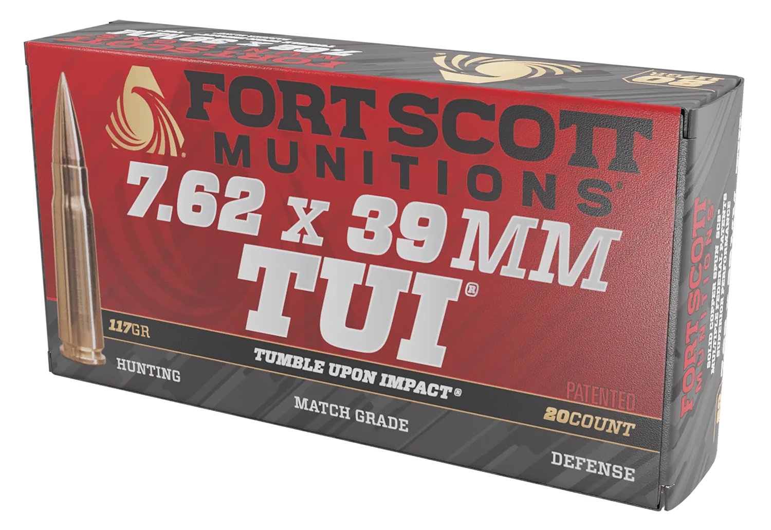 Fort Scott Munitions 762X39117SCV Tumble Upon Impact (TUI) Rifle 7.62x39mm 117gr Solid Copper Spun 20 Per Box/10 Case Fort Scott Munitions 762X39117SCV Tumble Upon Impact (TUI) Rifle 7.62x39mm 117gr Solid Copper Spun 20 Per Box/10 Case