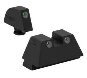 Meprolight USA 102243391 Tru-Dot  Green Tritium White Outline Front Sight-Orange Tritium White Outline Rear Sight Glock 17/17L/19/22/23