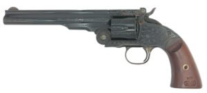 Taylors & Company 550652 Top Break Schofield 44-40 Win Caliber with 7″ Barrel, 6rd Capacity Cylinder, Overall Blued Engraved Finish Steel & Walnut Grip