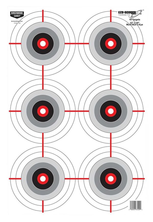 Birchwood Casey 37063 EZE-Scorer  Bullseye Paper 12" x 18" Black/White Pkg of 100