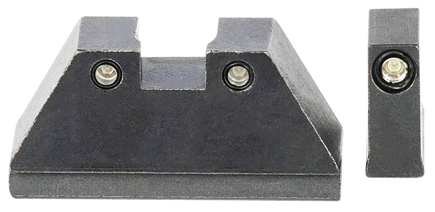 AmeriGlo GL813 Optic Compatible Sight Set for Glock XL Tall Green Tritium Black Outline Front Sight-Green Tritium Black Outline Rear Sight