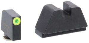 AmeriGlo GL681 Optic Compatible Sight Set for Glock  2XL Tall Green Tritium LumiGreen Outline Front Sight-Black Rear Sight