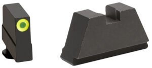 AmeriGlo GL691 Optic Compatible Sight Set for Glock  3XL Tall Green Tritium Lumigreen Outline Front Sight-Black Rear Sight