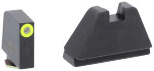 AmeriGlo GL682 Optic Compatible Sight Set for Glock  5XL Tall Green Tritium LumiGreen Outline Front Sight-Black Rear Sight