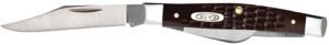 Case 00106 Stockman  Medium 2.42"/1.58"/1.57" Folding Clip/Sheepsfoot/Pen Plain As-Ground Tru-Sharp SS Blade, Brown Jigged Synthetic Handle