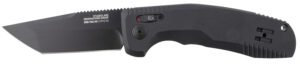 S.O.G SOG15380357 SOG-TAC Auto 3.43″ Folding Tanto Plain Black TiNi Cryo D2 Steel Blade Black Micro-Textured Anodized Aluminum Handle Includes Pocket Clip