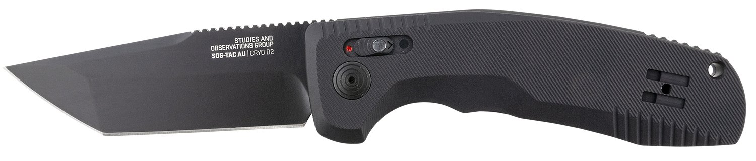 S.O.G SOG15380357 SOG-TAC Auto 3.43″ Folding Tanto Plain Black TiNi Cryo D2 Steel Blade Black Micro-Textured Anodized Aluminum Handle Includes Pocket Clip S.O.G SOG15380357 SOG-TAC Auto 3.43″ Folding Tanto Plain Black TiNi Cryo D2 Steel Blade Black Micro-Textured Anodized Aluminum Handle Includes Pocket Clip