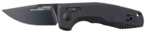 S.O.G SOG15380757 SOG-TAC Auto Compact 2.94″ Folding Straight Back Plain Black TiNi Cryo D2 Steel Blade Black Micro-Textured Anodized Aluminum Handle Includes Pocket Clip