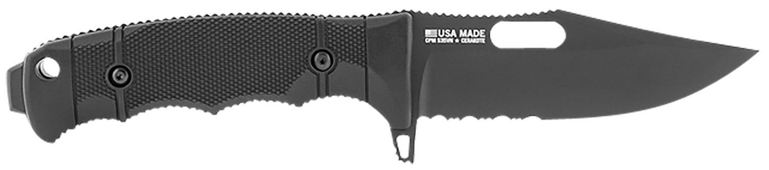 S.O.G SOG17210157 Seal FX 4.30″ Fixed Clip Point Part Serrated Black Cerakote CPM S35VN SS Blade/Black GRN/SS Handle Includes Sheath S.O.G SOG17210157 Seal FX 4.30″ Fixed Clip Point Part Serrated Black Cerakote CPM S35VN SS Blade/Black GRN/SS Handle Includes Sheath