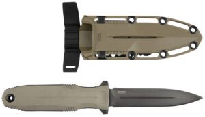 S.O.G SOG17610257 Pentagon FX 4.77″ Fixed Spear Point Plain Black Titanium Nitride Cryo CPM S35VN Blade/G10 FLat Dark Earth Handle