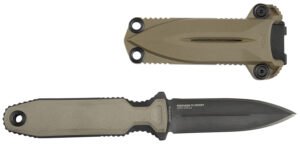 S.O.G SOG17610457 Pentagon FX Covert 3.41″ Fixed Spear Point Plain Black Titanium Nitride Cryo CPM S35VN Blade/G10 Flat Dark Earth Handle