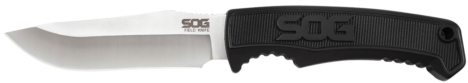 S.O.G SOGFK1001CP Field 4″ Fixed Clip Point Plain Satin 7Cr17MoV SS Blade Black TPR Handle Includes Sheath S.O.G SOGFK1001CP Field 4″ Fixed Clip Point Plain Satin 7Cr17MoV SS Blade Black TPR Handle Includes Sheath