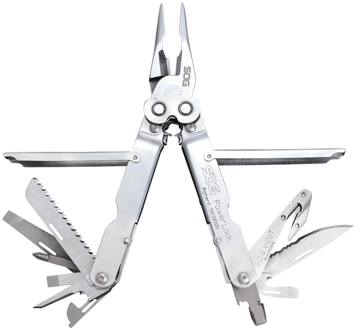 S.O.G SOG-S62N-CP PowerLock V-Cutter Polished 420 Stainless Steel 7″ Long Includes Sheath S.O.G SOG-S62N-CP PowerLock V-Cutter Polished 420 Stainless Steel 7″ Long Includes Sheath