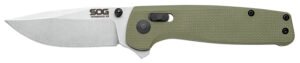 S.O.G SOGTM1022BX Terminus XR 2.95″ Folding Clip Point Plain Stonewashed BD1 Steel Blade Olive Drab Textured G10 Handle Features Box Packaging Includes Pocket Clip