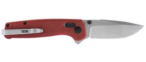S.O.G SOGTM1023CP Terminus XR 2.95″ Folding Clip Point Plain Stonewashed D2 Steel Blade Crimson Textured G10 Handle Includes Pocket Clip