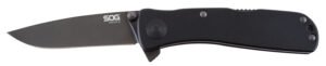 S.O.G SOGTWI12CP Twitch II 2.65″ Folding Plain Black Hardcased TiCN AUS-8A SS Blade Black Anodized Aluminum Handle Includes Pocket Clip