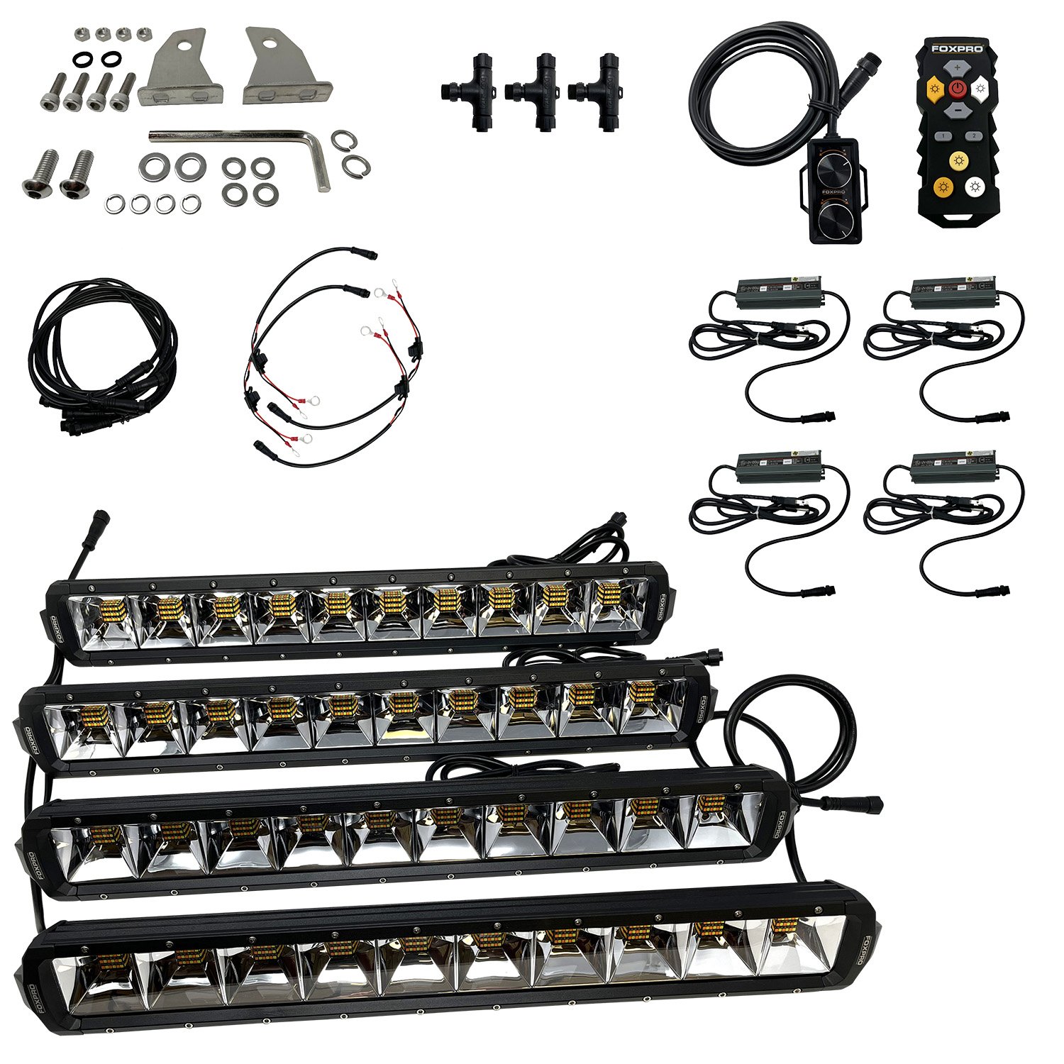 Foxpro MUDCT4KIT Mud Cutter Light Kit Black 2810/3380/4408 Lumens White/Amber/Mixed LED Foxpro MUDCT4KIT Mud Cutter Light Kit Black 2810/3380/4408 Lumens White/Amber/Mixed LED