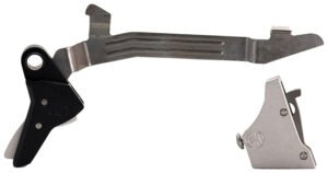 Timney Triggers ALPHAGLOCK34LRGSILVR Alpha Competition 45 ACP/10mm Auto, Silver Straight Trigger, Compatible w/Glock Gen3-4