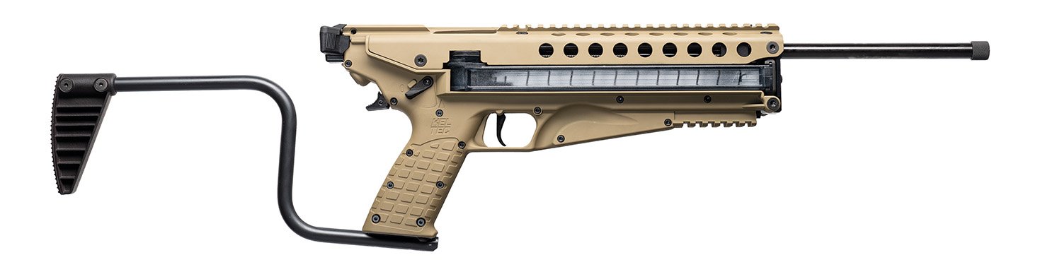 Kel-Tec R50TAN R50 5.7x28mm 50+1 16.10″ Threaded Barrel, Tan Receiver & Polymer Grip, Side-Folding Stock, Adjustable Sights, QD Sling Mount Kel-Tec R50TAN R50 5.7x28mm 50+1 16.10″ Threaded Barrel, Tan Receiver & Polymer Grip, Side-Folding Stock, Adjustable Sights, QD Sling Mount
