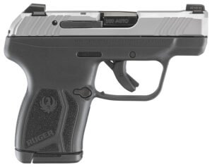 Ruger 13744 LCP Max  Compact 380 ACP 10+1 2.80″ Black Oxide Steel Barrel, Matte Stainless Serrated Slide, Black Polymer Frame w/Serrated Trigger Guard w/Black Nylon Grip