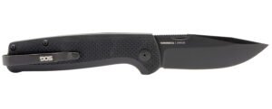 S.O.G SOGTM1005BX Terminus SJ 2.90″ Folding Clip Point Plain Stonewashed Cryo D2 Steel Blade/ Blackout G10 Handle Includes Belt Clip