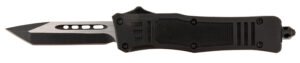 Steel River Knives MT616BT Spartan  Mini 2.75″ OTF Tanto Plain Black/Silver 440C SS Blade/ 4.25″ Black Aluminum Zinc Alloy Handle