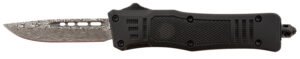 Steel River Knives MT616BDDP Spartan  Mini 2.75″ OTF Drop Point Plain Laser Etched Damascus 440C SS Blade/4.25″ Black Aluminum Zinc Alloy Handle
